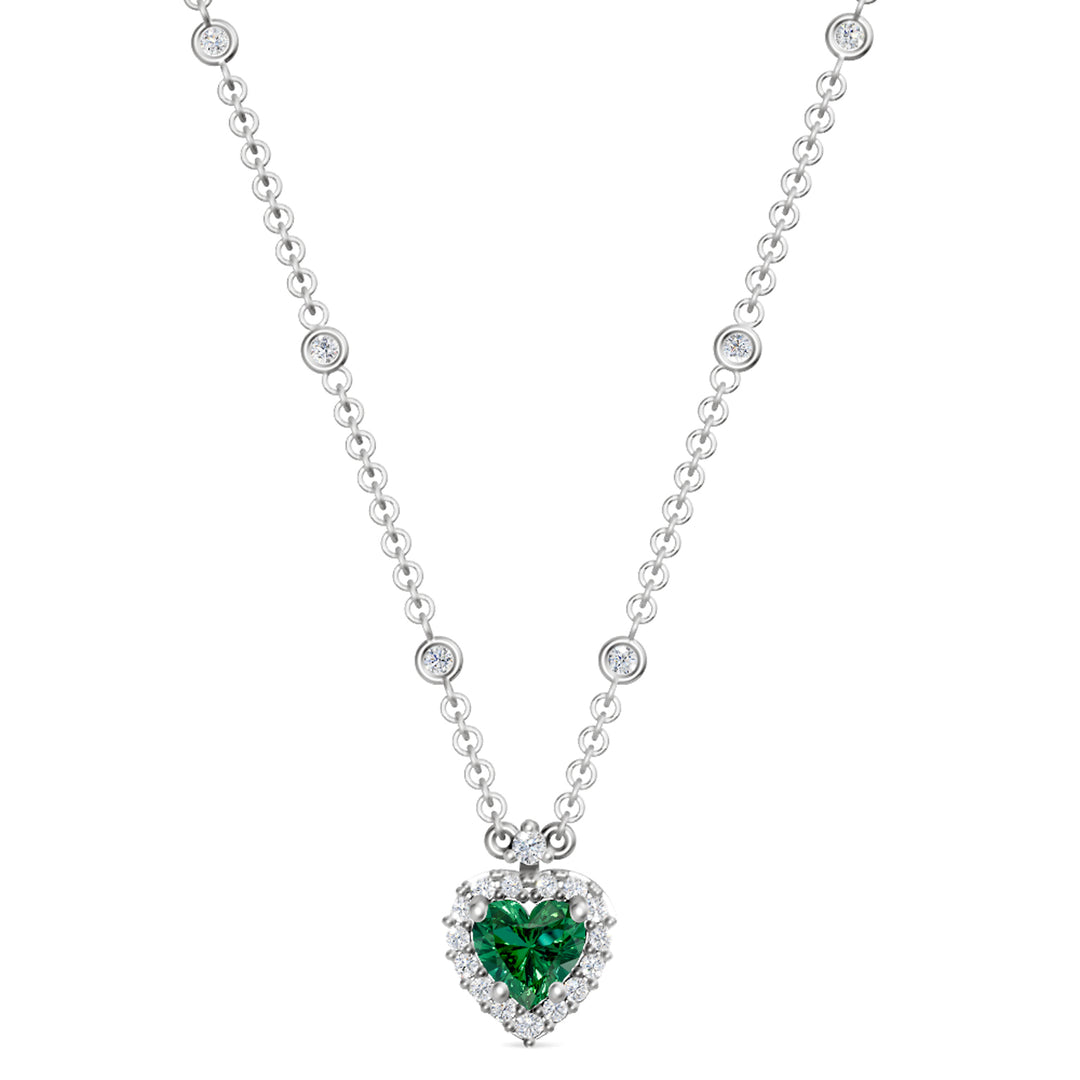 Golay collana smeraldo cuore 5x5 con contorno di diamant GCLC578DSM55-24318110014