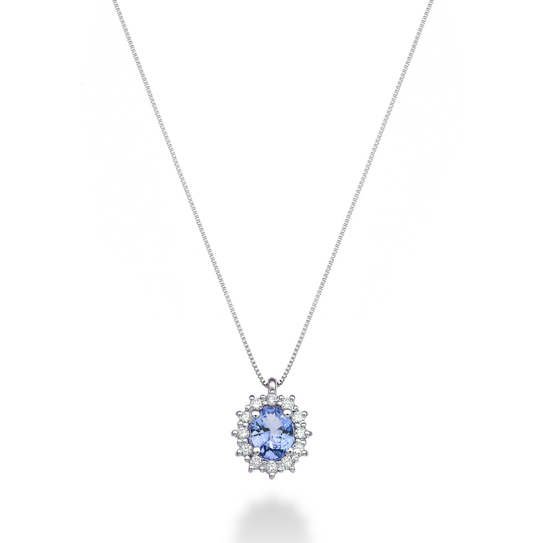 Nihama cl 18k tanzanite ovale 5x4 ct.0,30 diam. ct.0,10 ND5126O4TZN