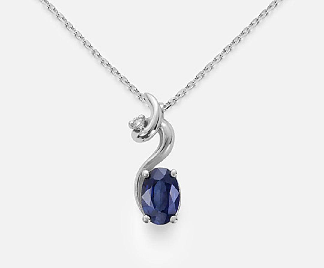 Nihama cl 18k oval sapphire 6x4 ct.0.40 diam. 0.01 ct ND5024O4ZFD