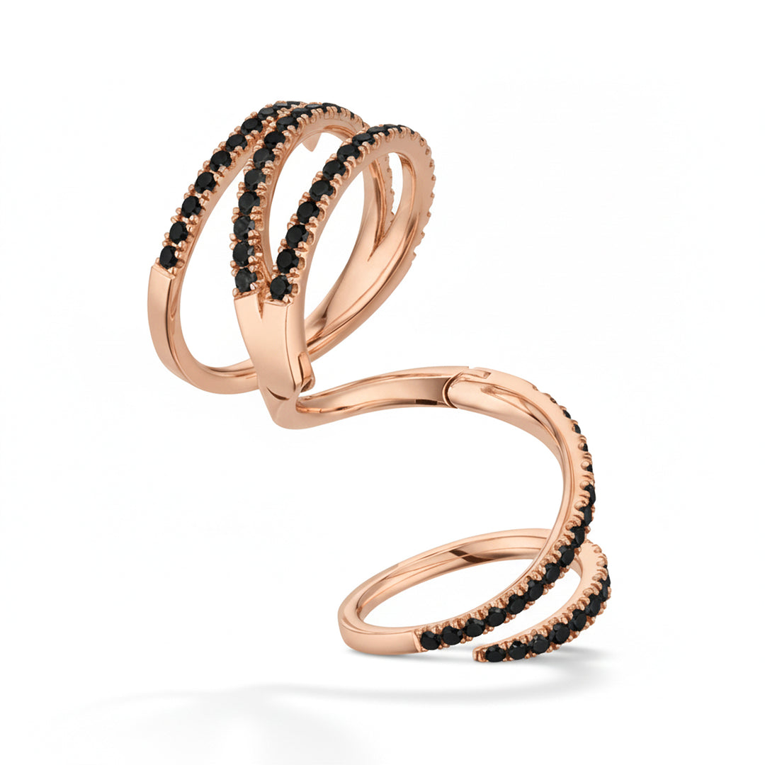Golay fantasy snake ring with black diamonds ASNAKE01BK-25323110082