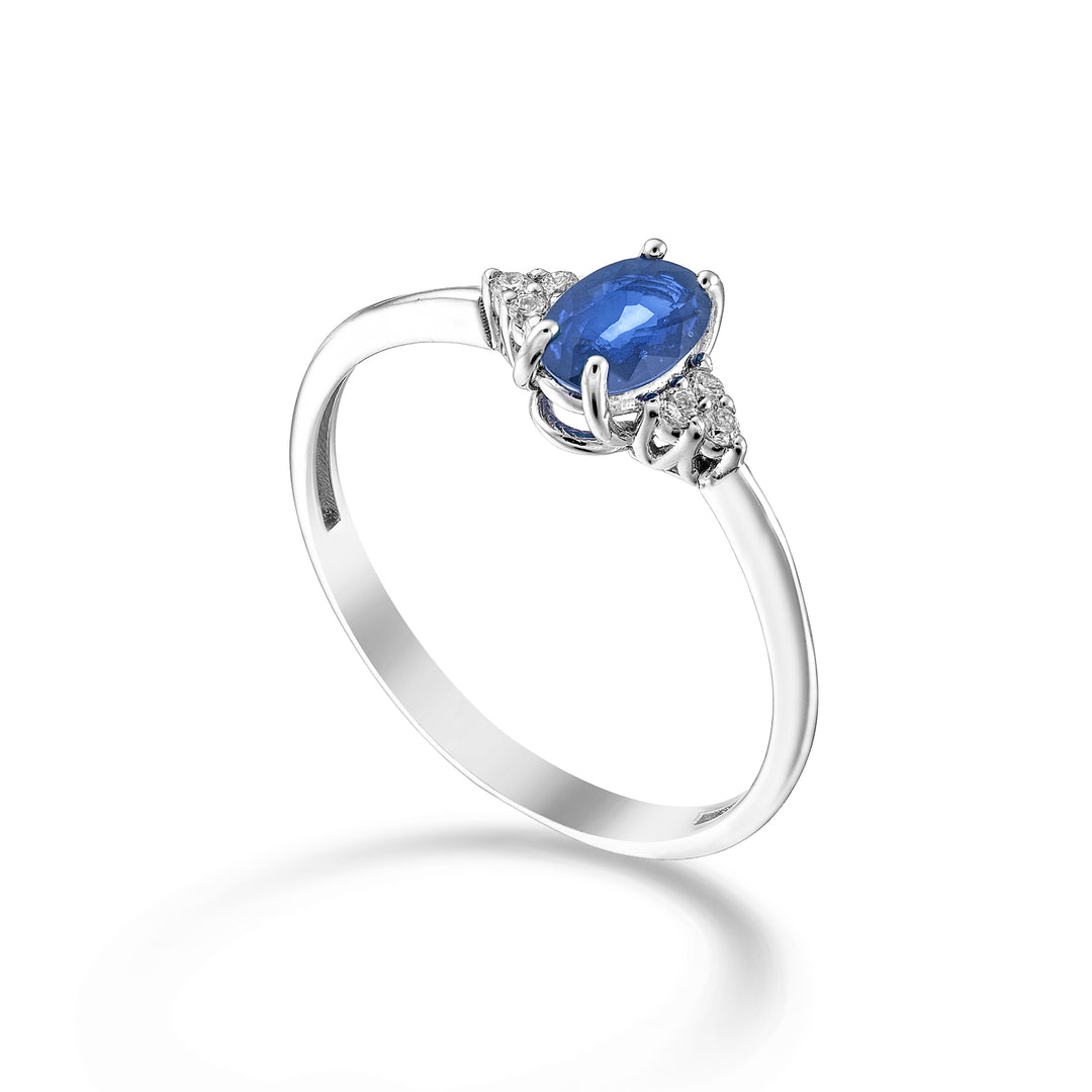 Mikiko an 18k sapphire n. 6x4 oval and side diamonds MA5211O4ZFN050