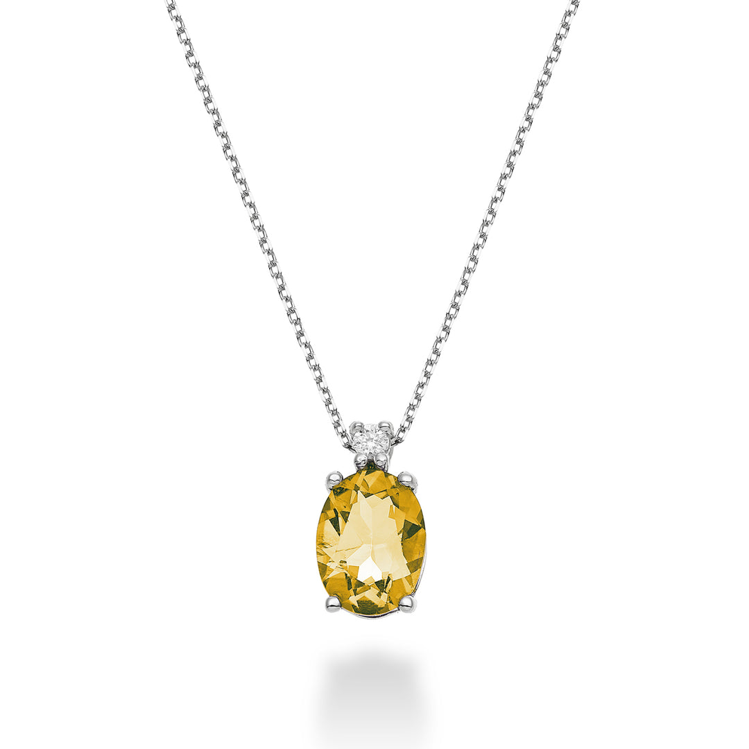 Mikiko cl 18k citrino ovalado 8x6 ct.1,10 diam. ct.0,025 MD5036O4CITR