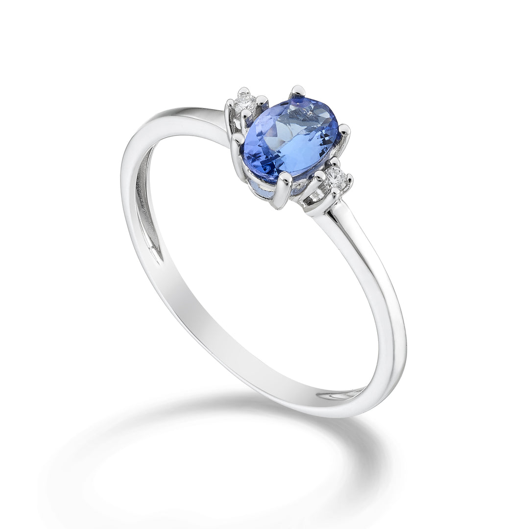 Nihama una tanzanita de 9k n. ovalado 6x4 ct.0,38 diam. 0,02 quilates NA5072R4TZN