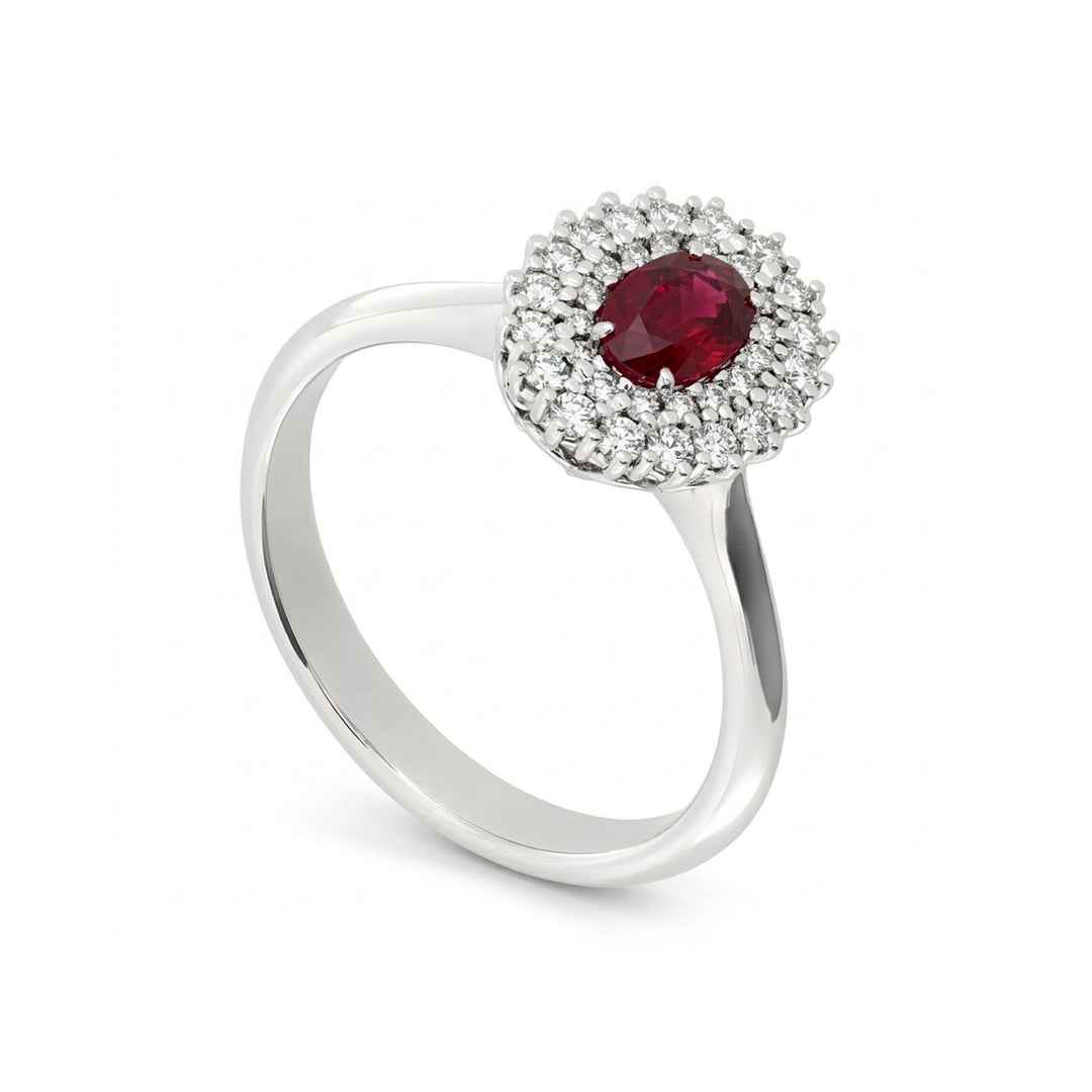 Bague rubis ovale Golay 6x4 avec double contour ACL009WDIRU-23321110005