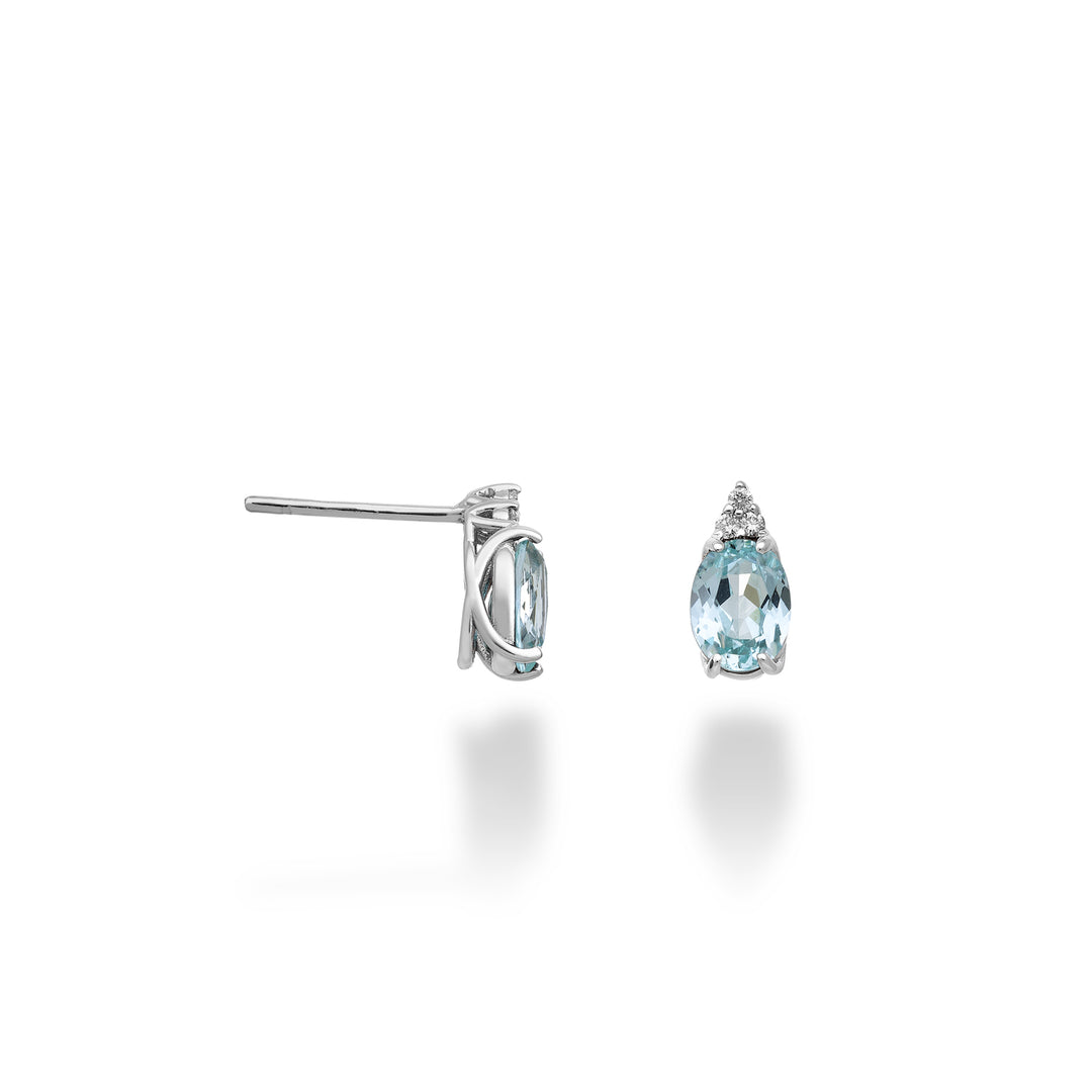Nihama o turmalina paraiba ovalada de 18k 7x5 y tres diamantes NO5172O4PAR