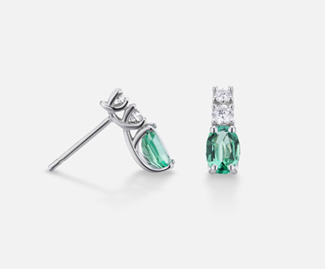 Mikiko or 18k smeraldo ovale 6x4 ct.0,60 dia ct.0,20 MO5035O4BE