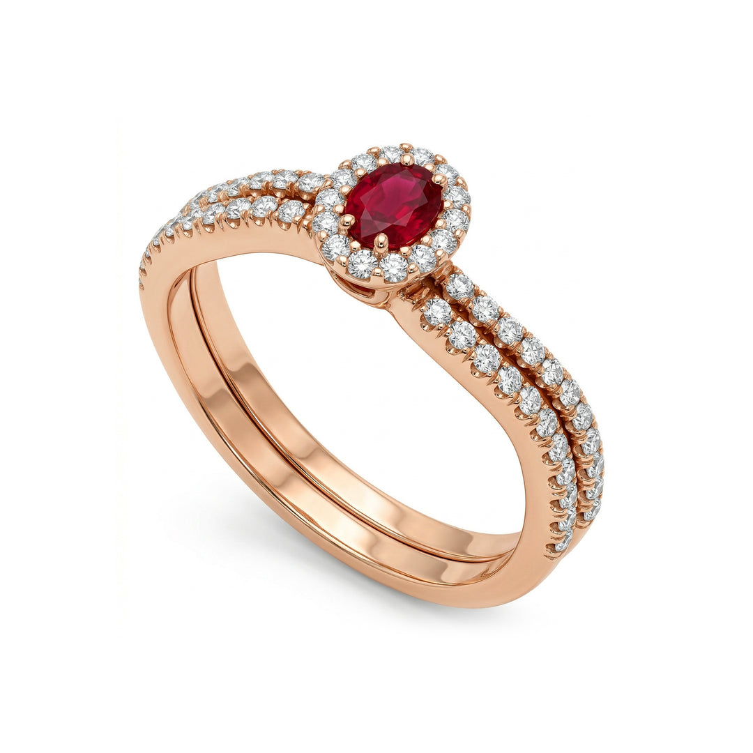 Anillo y contorno de rubí ovalado Golay + vástago ACLC055DIRU1-19357110011