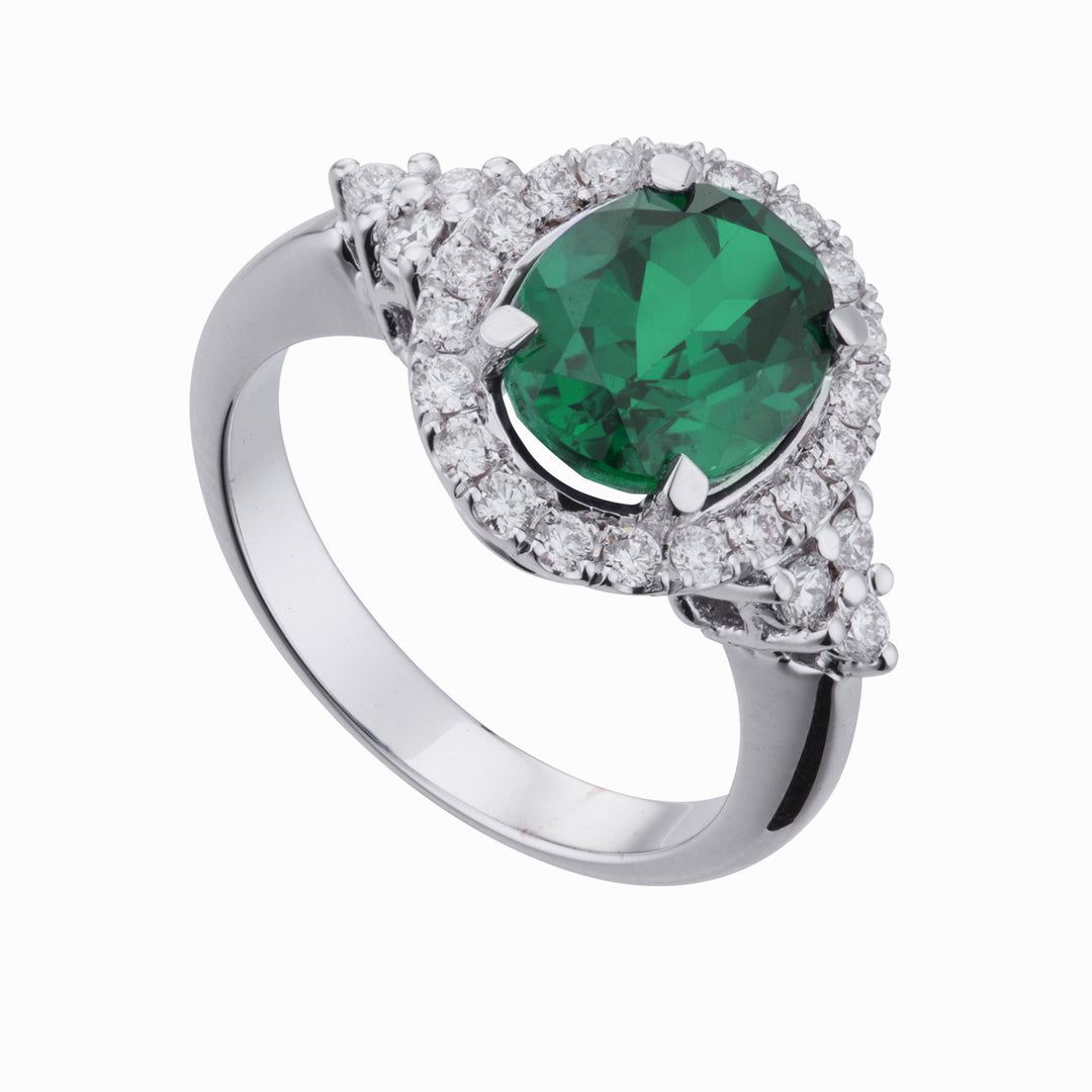 X-Diamond anello diamanti lgd e smeraldo 8x10 ricreato XDACL131SR810-22145110006