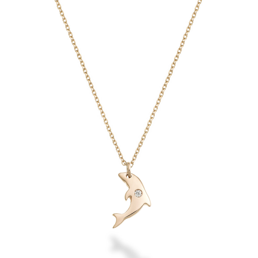Nihama cl 18k dolphin 0.01 ct rose gold ND5136O3BR001