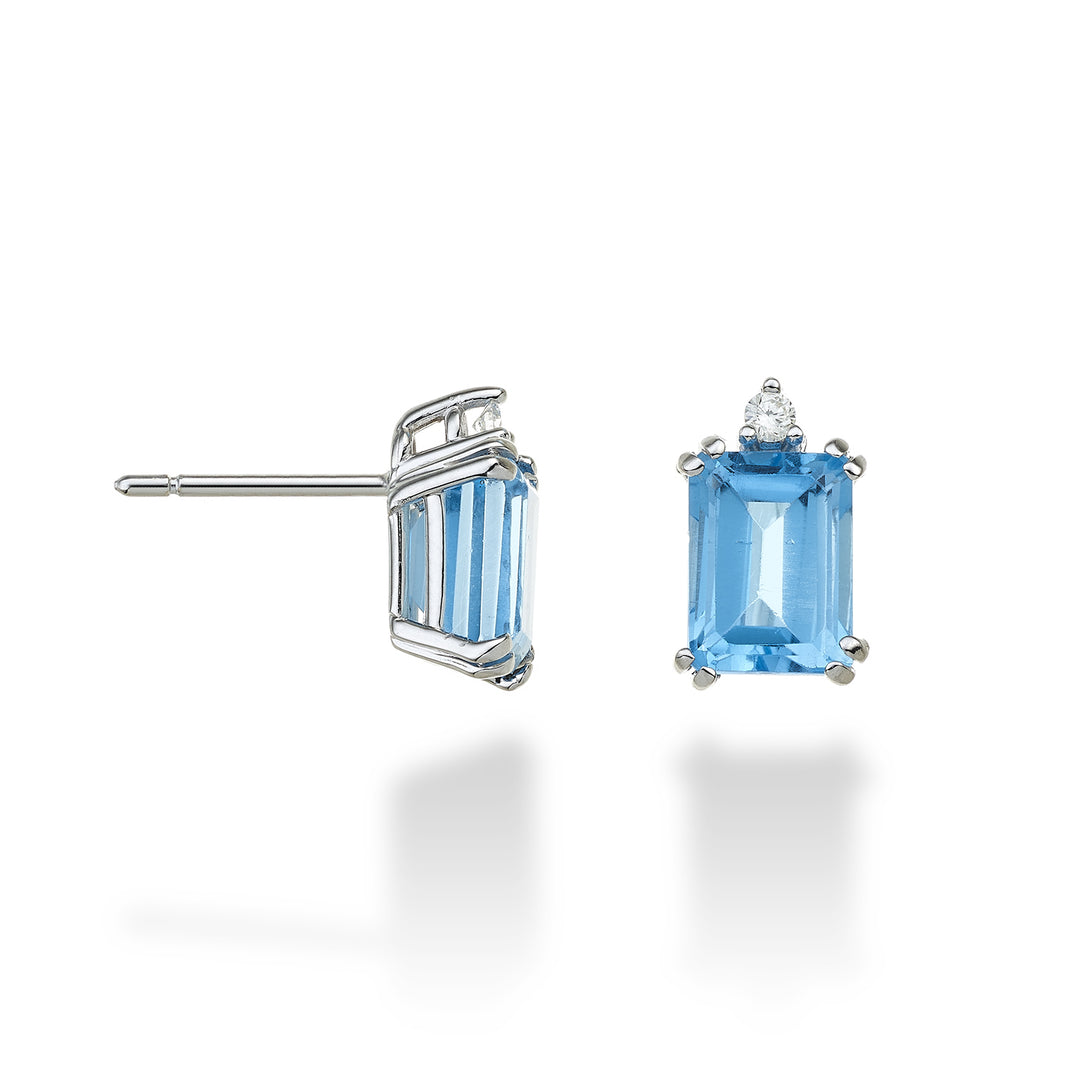 Mikiko or 18k topazio azzurro ottagonale 8x6 ct.4,20 diam. ct.0,06 MOCL090DITPAZ3O4