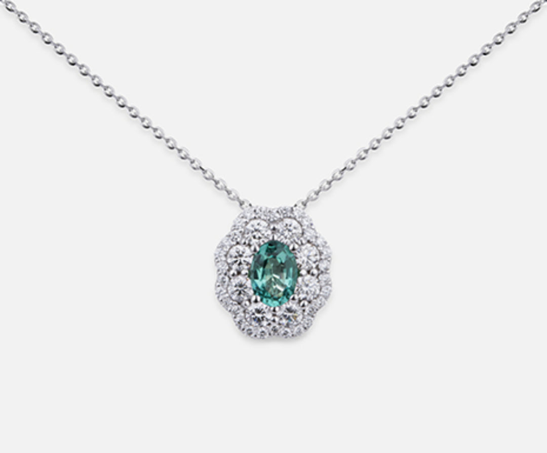 Mikiko cl 18k smeraldo n. ovale 6x4 ct.0,38 dia ct.0,63 MD5057O4SMN038