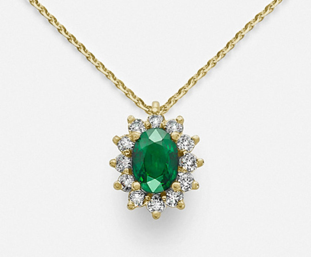 Nihama cl 18k smeraldo n. ovale 7x5 ct. 0,69 oro giallo ND5048O1SMN069