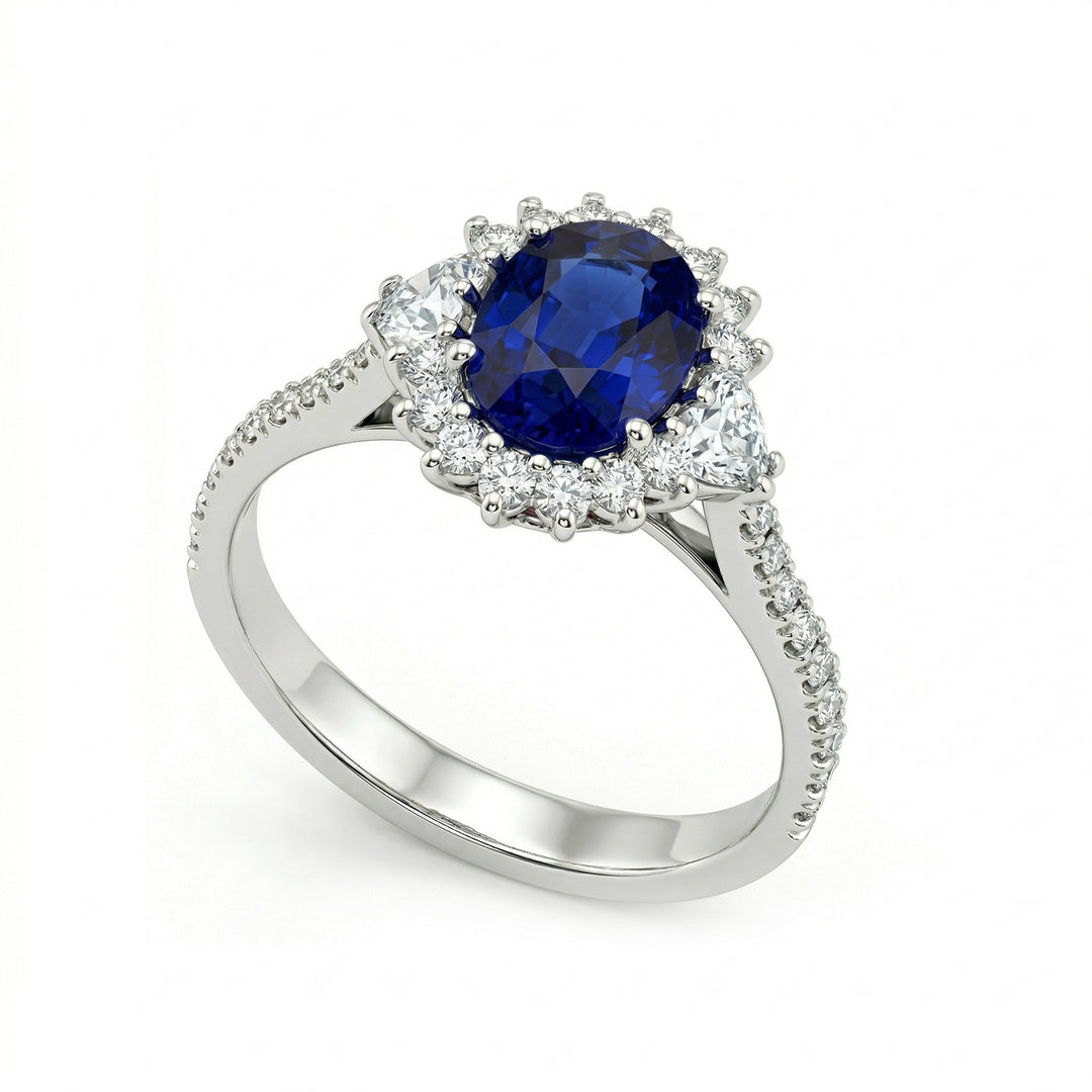 Golay anello zaffiro ovale 8x6 con cuori laterali e diam ACLC035DIZB-21265110100