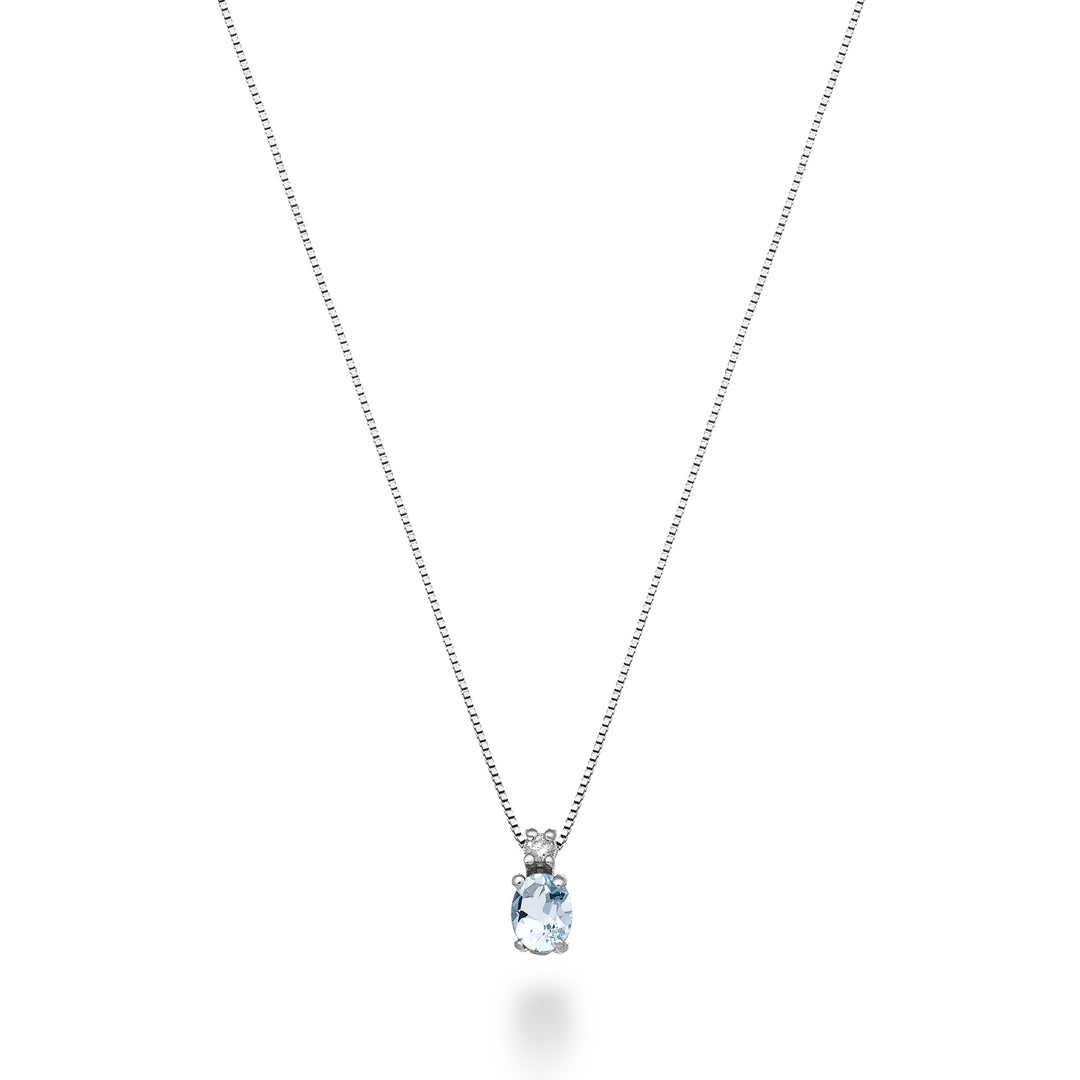 Nihama cl 9k acquamarina ovale 5x4 ct.0,30 diam. ct.0,01 ND5181R4AM