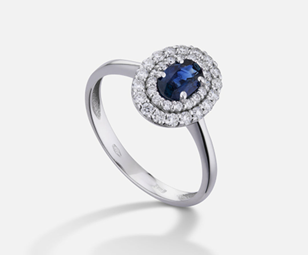 Mikiko un zafiro de 18k n. ovalado 6x4 ct.0.62 dia ct.0.33 MA5117O4ZFN062