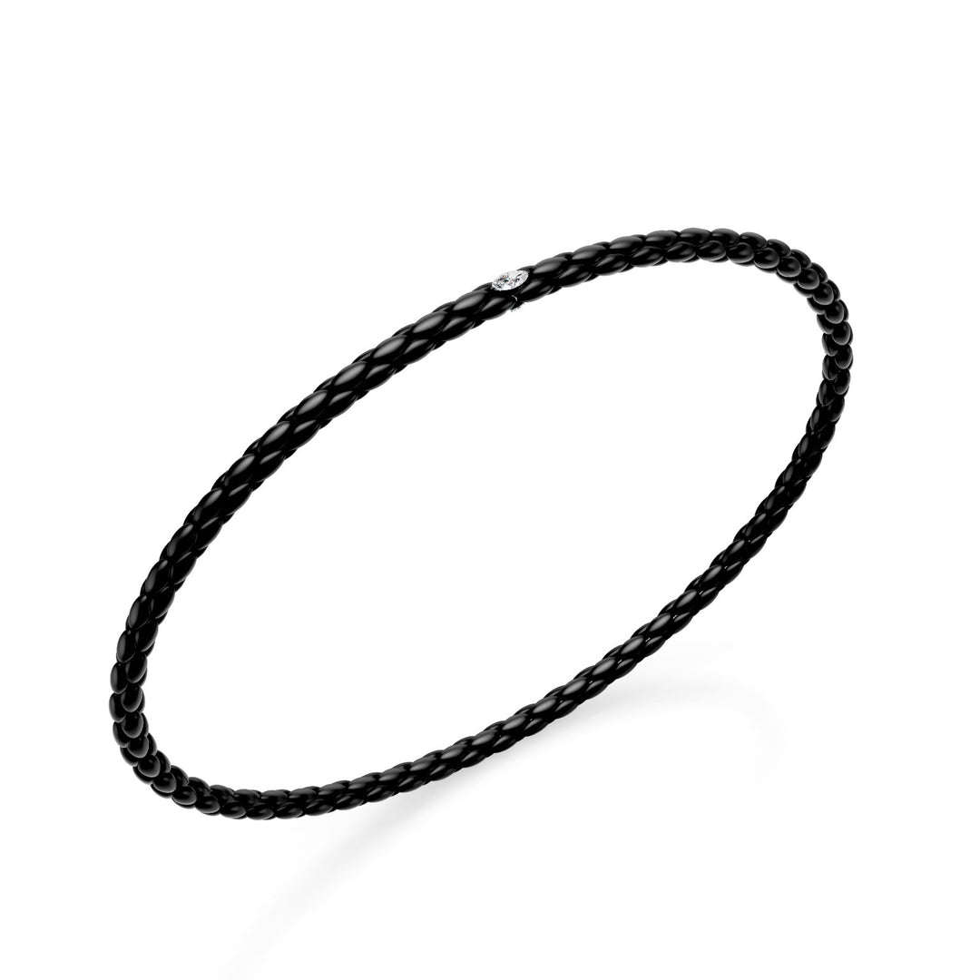 Golay bracciale in titanio nero, con maglia a spiga ed elemento con due diamanti marquise 18cm GBR039E1DINE-180