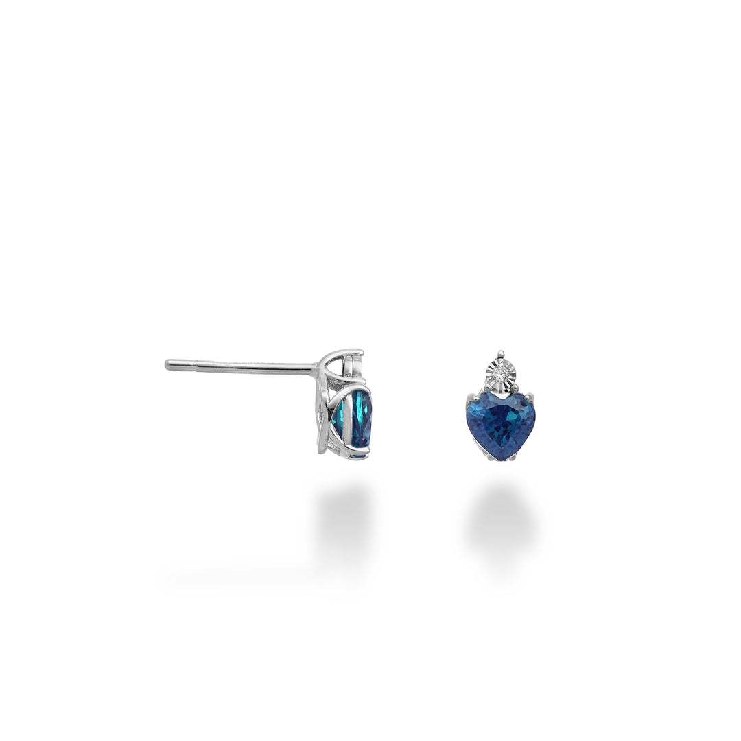 Nihama or 9k zaffiro cuore 5x5 con diamantino NO5178R4ZFR