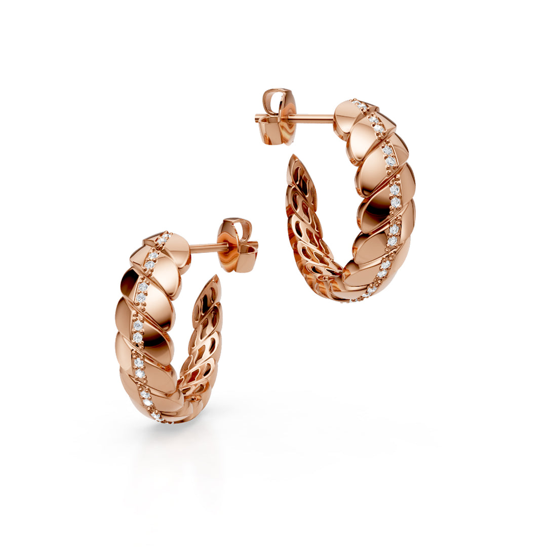 Pendientes colgantes de 1 hilera Golay en oro rosa, diámetro 20 mm OD001DI1R20-24094110162