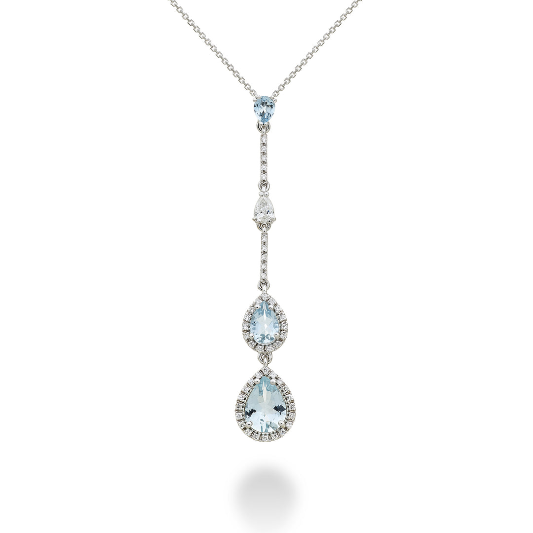 Golay collana acquamarine goccia scalari contorno e barr PCLC202DAQP68-24030110147