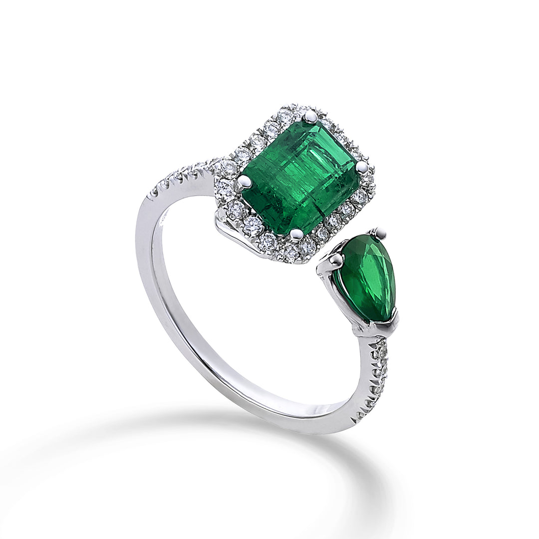 Golay Contrary Emerald Ring octobre 7x5 et 6x4 drop ACLC303DISM-23291110030