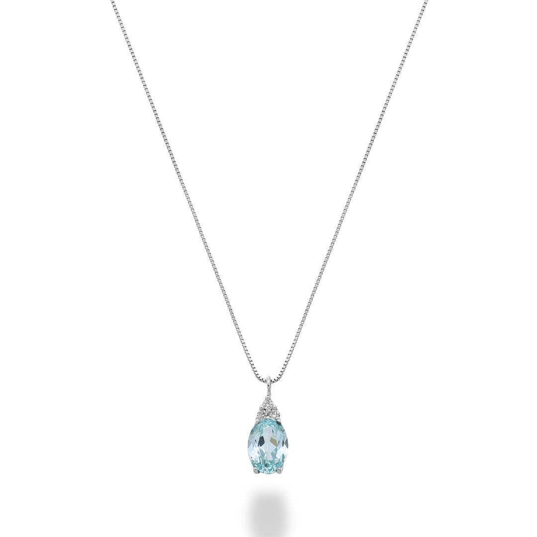 Nihama cl 18k oval paraiba tourmaline 6x4 with three diamonds ND5188O4PAR