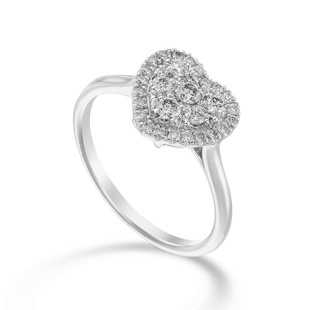 Golay heart-shaped multi-stone ring AMP003DI-23052110002