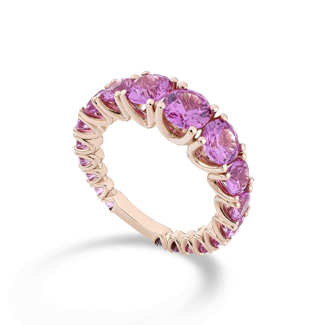 Nihama an 18kt zaffiro rosa lab e scalare con barretta oro rosa NXDABIC1498ZFPO3