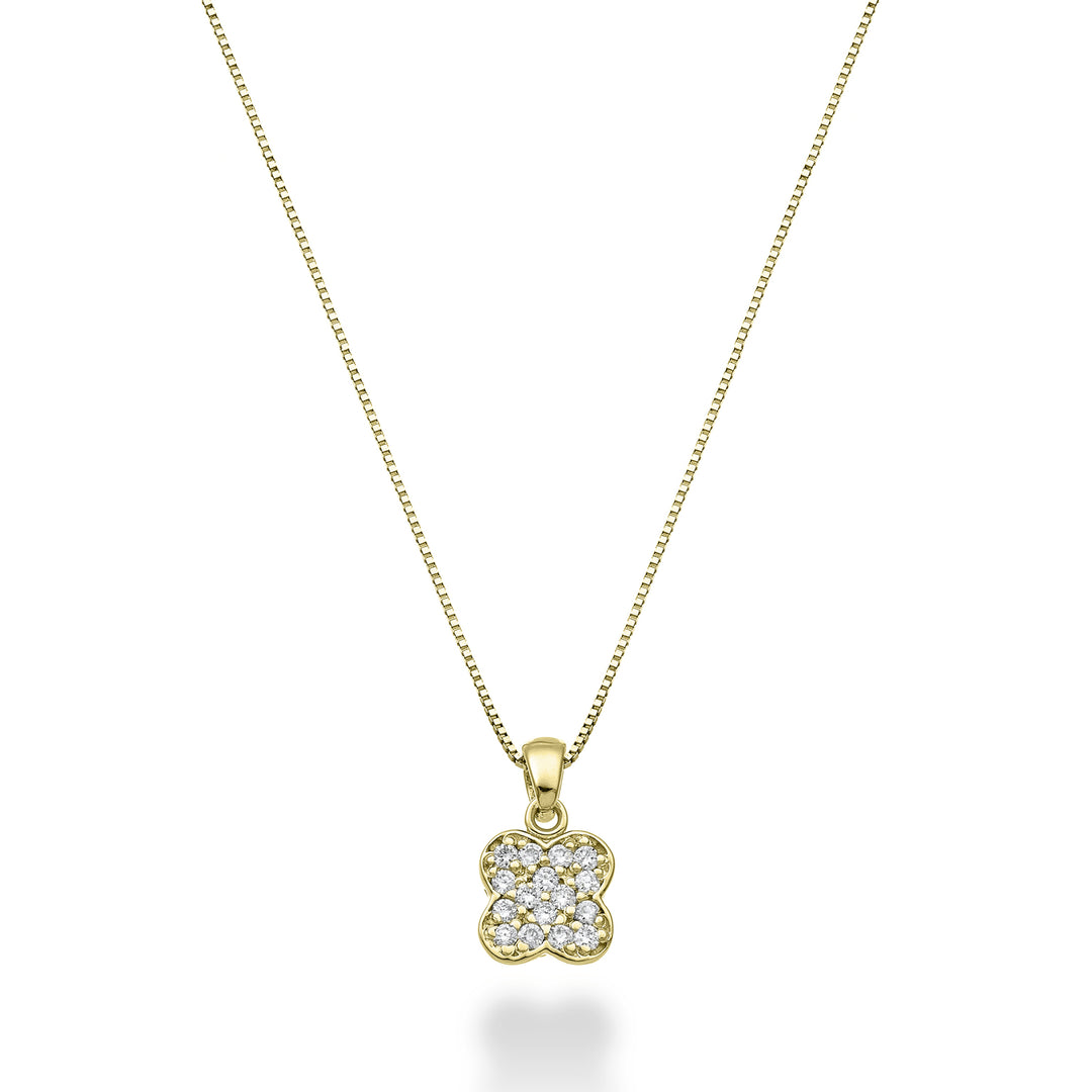 Nihama cl trébol de cuatro hojas de 18 k oro amarillo de 0,06 ct ND5163O1BR006