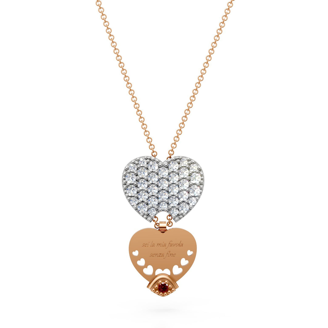 Collier pendentif coeur petit pavé Golay avec tiroir GD653DRUBR-26042110239