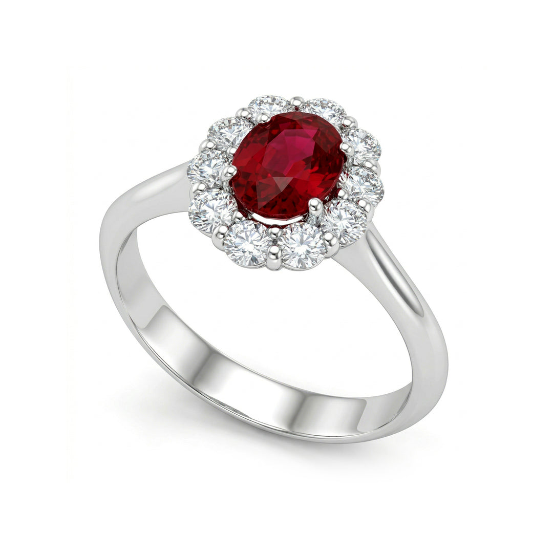 Golay anello rubino ovale 9x7 e diamanti ACL046DIRU-22189110025