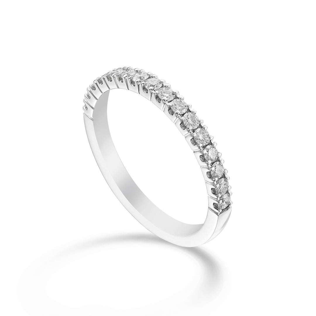 Anillo Golay lineal de media vuelta en oro blanco ct. 0.40 AETMG022DI040B-23249110037