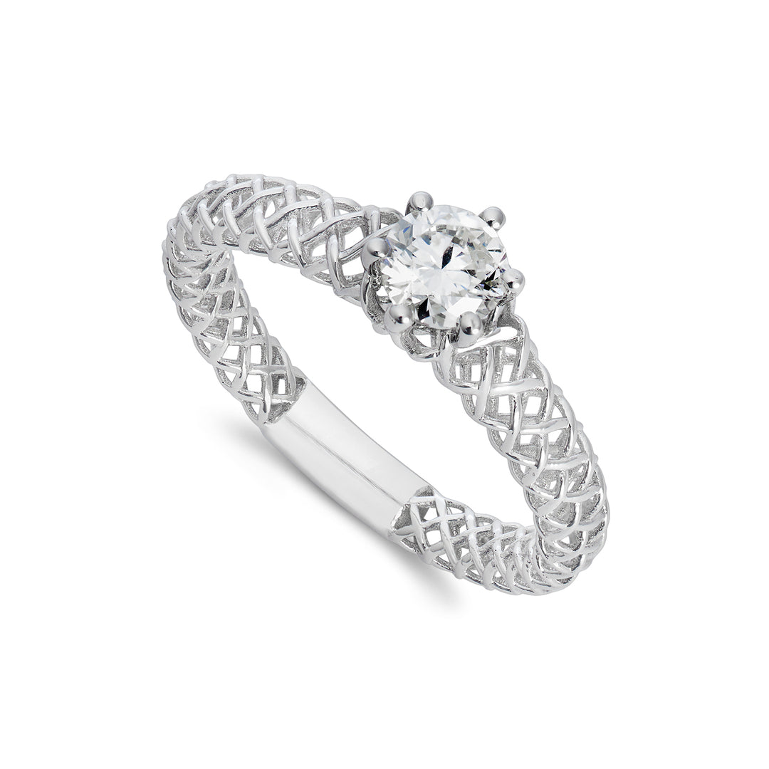 Bague solitaire en maille Golay avec diamant ct. 0,50 ARS001DI50-23018110098