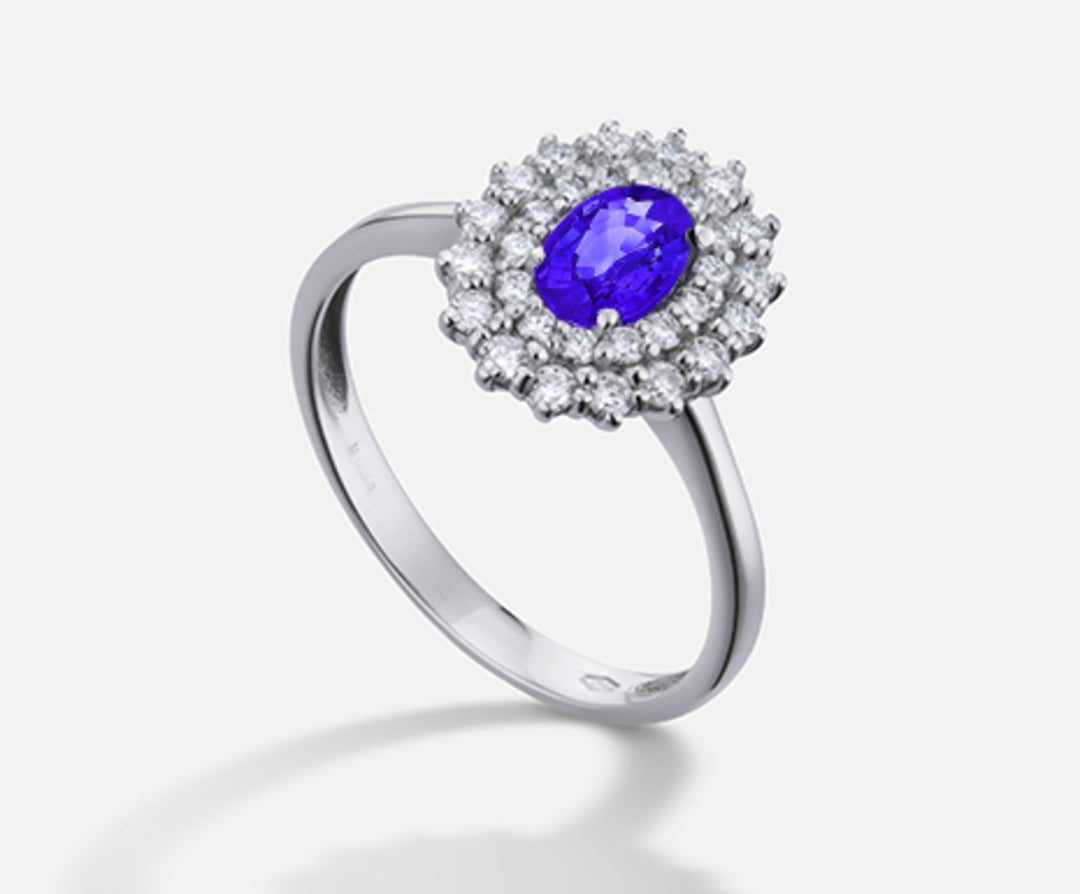 Nihama una tanzanita de 18k n. ovalado 6x4 ct.0.38 dia ct.0.37 NA5116O4TZN