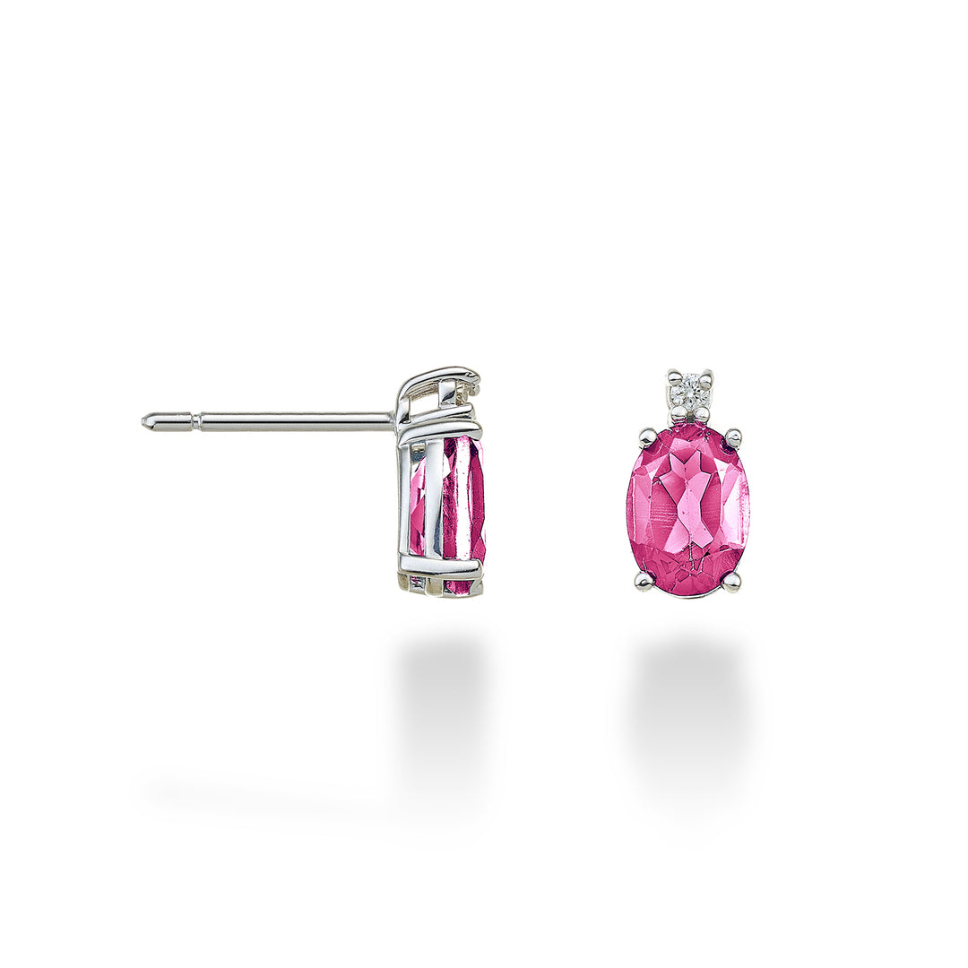 Nihama ou topaze rose ovale 18 carats 7x5 ct.1,60 diam. ct.0,03 NO5024O4TPPK