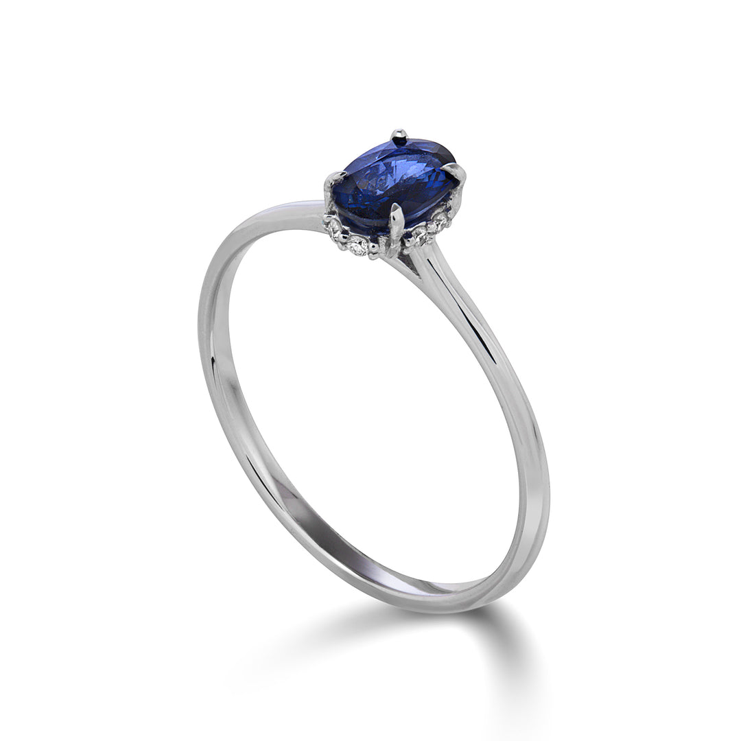 Mikiko an 18k sapphire n. oval 5x4 update set with diamonds MA5218O4ZFN040