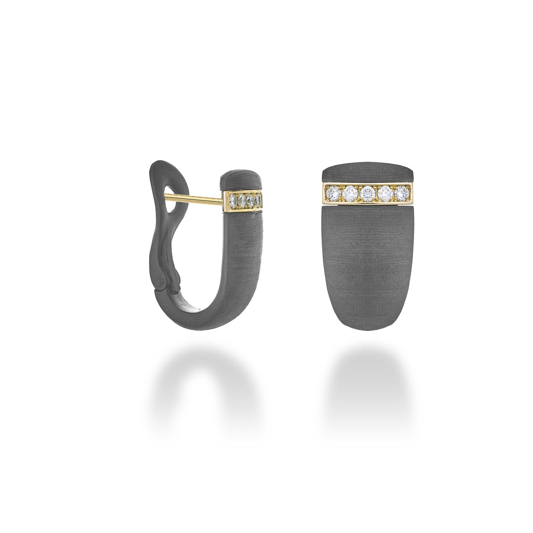 Golay orecchini a clips in titanio nero e oro rosa 18k. castone incassato con diamanti GOR035O3DINETX