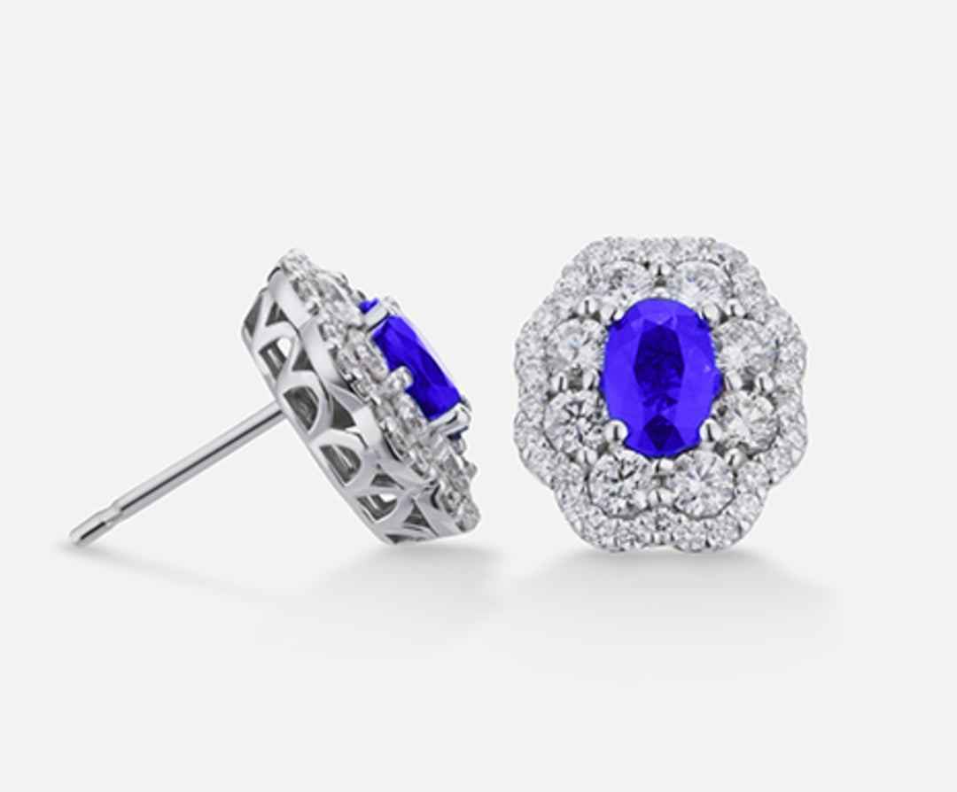Mikiko or 18k tanzanite n. oval 6x4 ct.0.76 dia ct.1.26 MO5036O4TZN