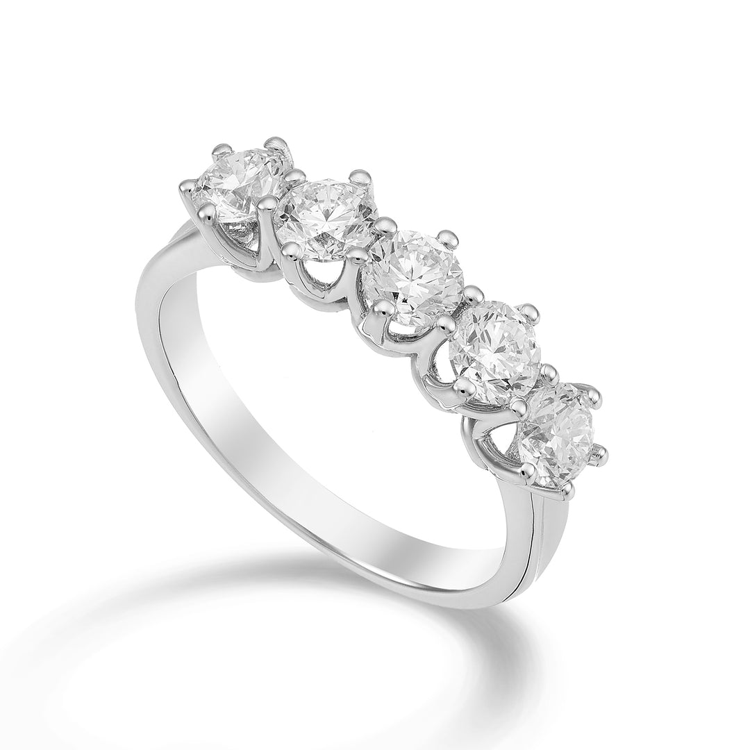 Bague riviera linéaire Golay 5 pierres total ct. 0,70 AR5L046DI075-23009110067
