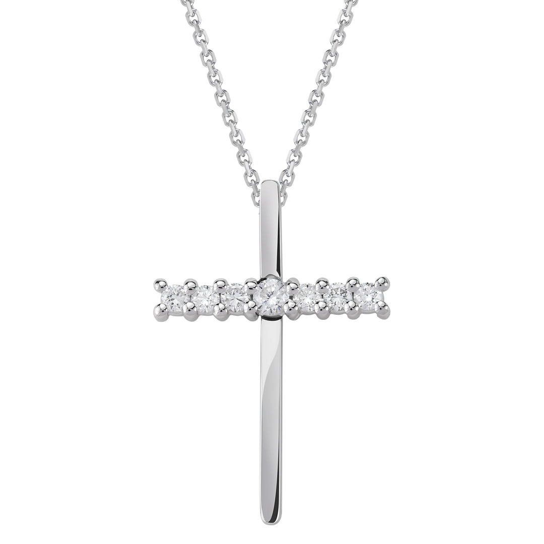 Golay collana croce grande 7 diamanti su asse corto PCR008DI2-18082110102