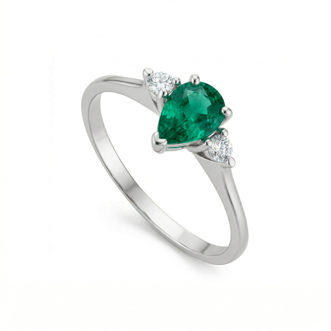 Bague goutte émeraude Golay 6x4 et diamants ACL491DISM1-19126110082