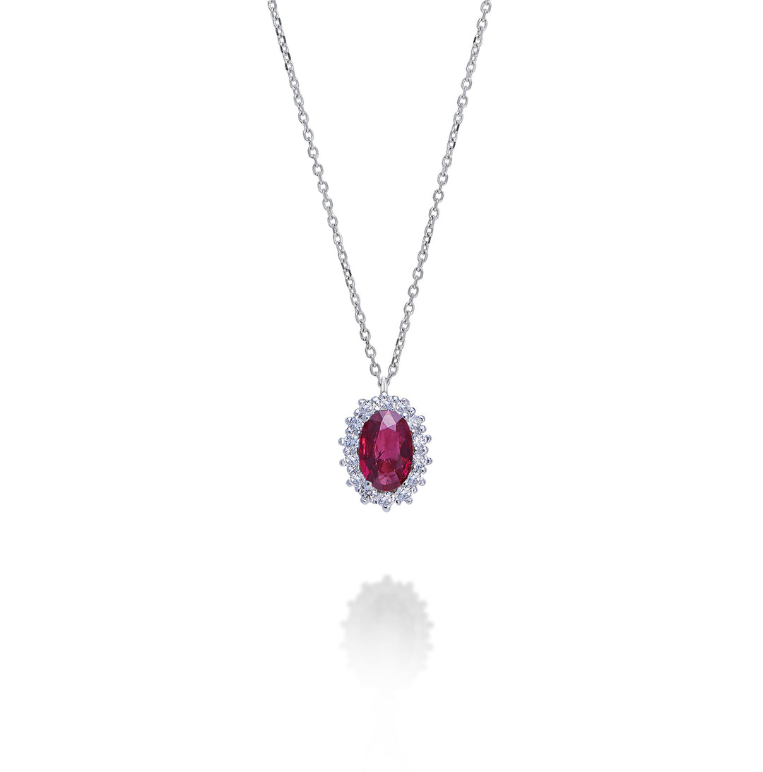 Nihama cl 9k rubis n. ovale 6x4 ct.0,40 diam. 0,13 ct ND5086R4RBN