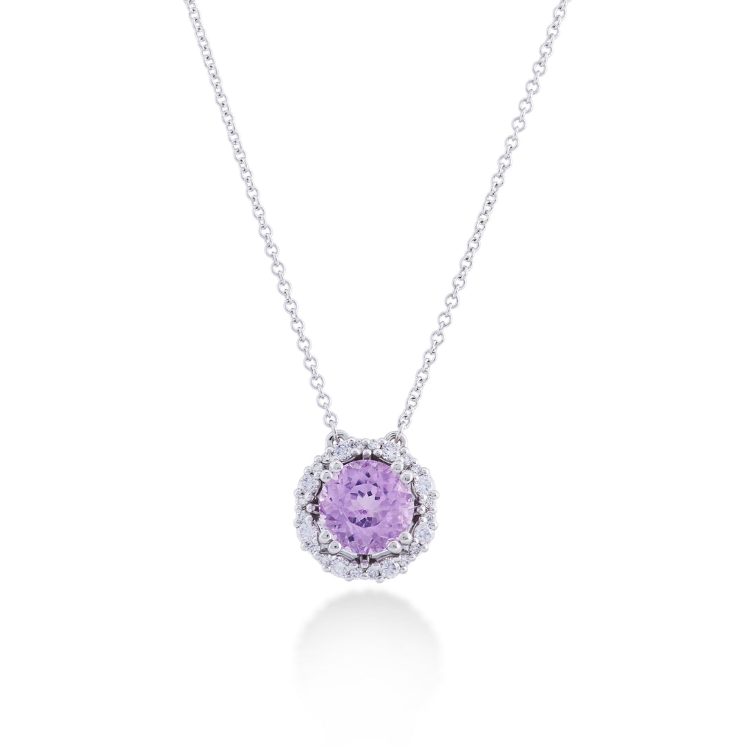 Nihama cl 18k kunzita redonda 8mm ct.2.62 diam. ct.0,30 NDCLC087DIKZ1O4.262