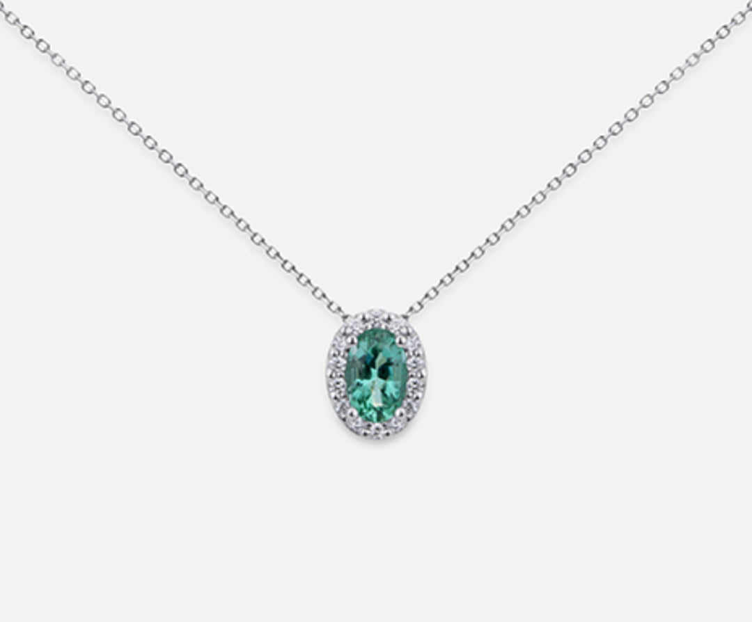 Nihama cl 18k esmeralda n. ovalado 6x4 ct.0.46 dia ct.0.09 ND5059O4SMN046