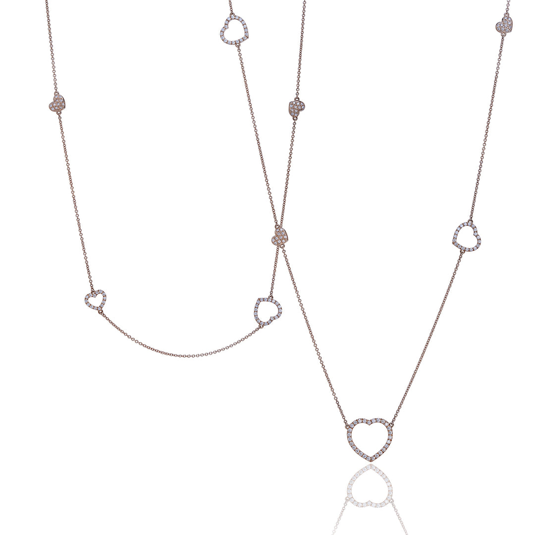 Golay collana lunga amami con cuori incassati cm 94 GFCU009DI-22101110040
