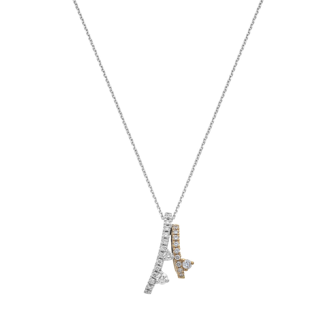Collier diamant Golay deux rangs avec trois diamètres tangents GMF797DBR-25353110086