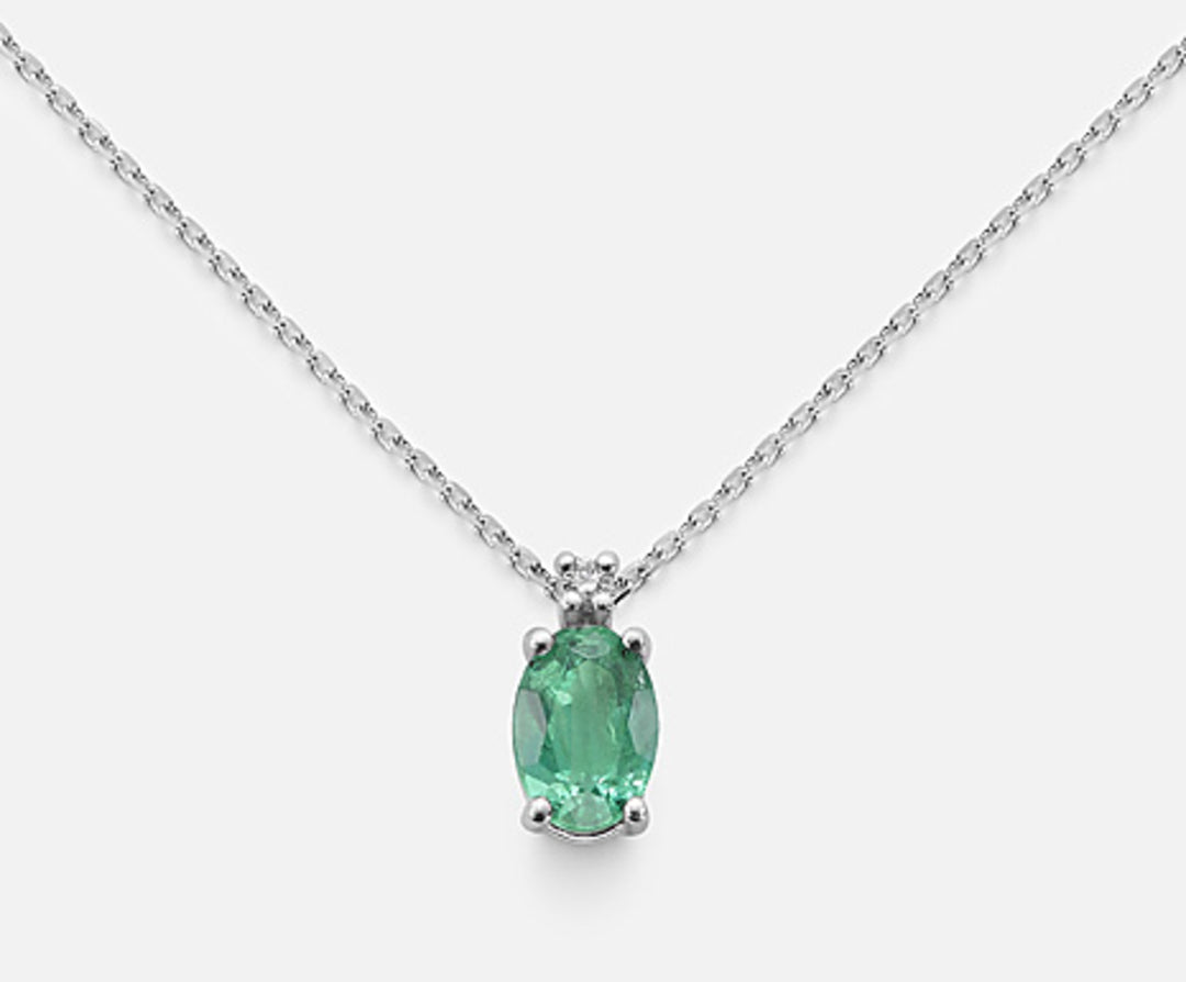 Nihama cl 9k émeraude no. ovale 6x4 ct.0,45 diam. ct.0,01 ND5034R4SMN045