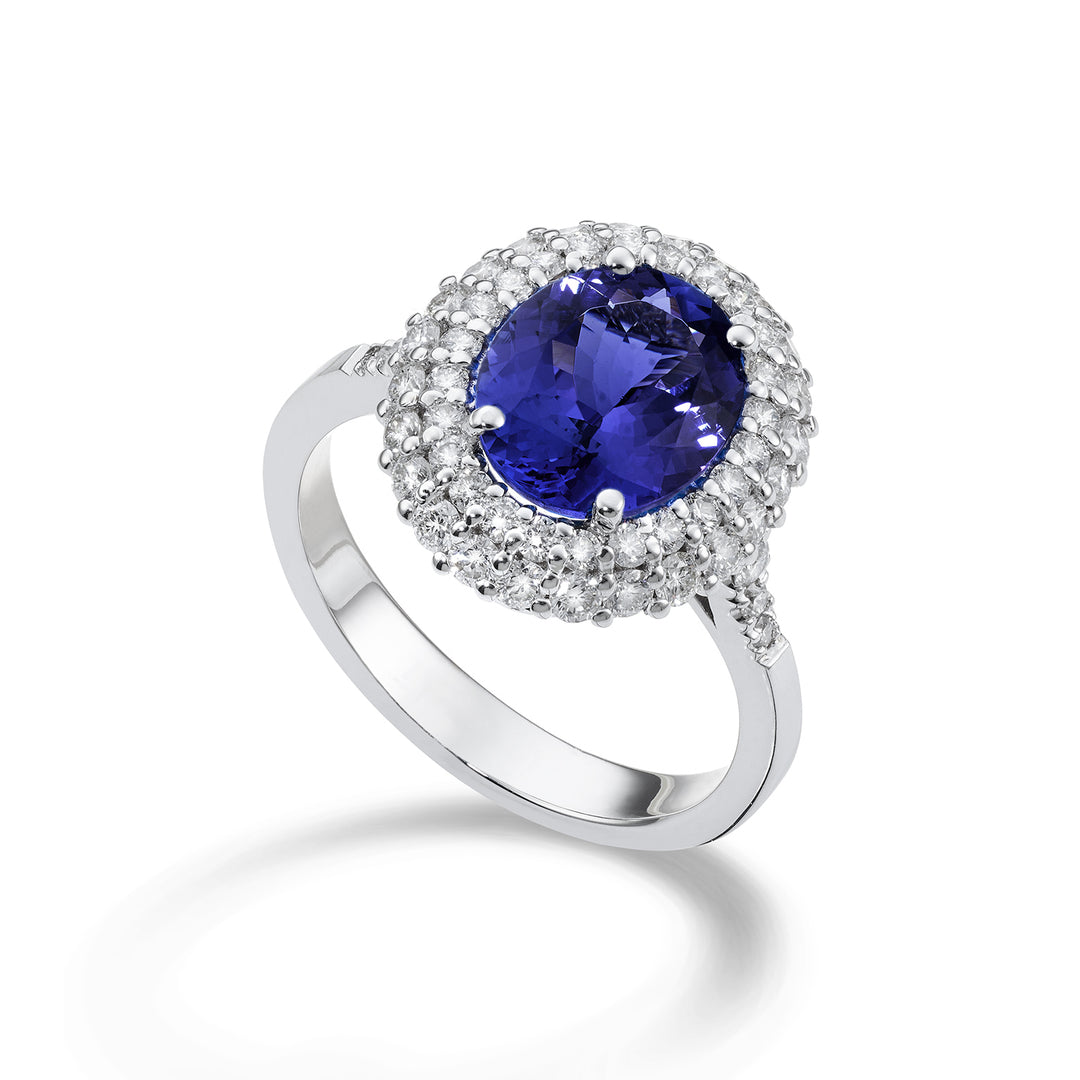 Bague ovale diamant et tanzanite Golay 8x10 ACLC137DTZ810-22178110061