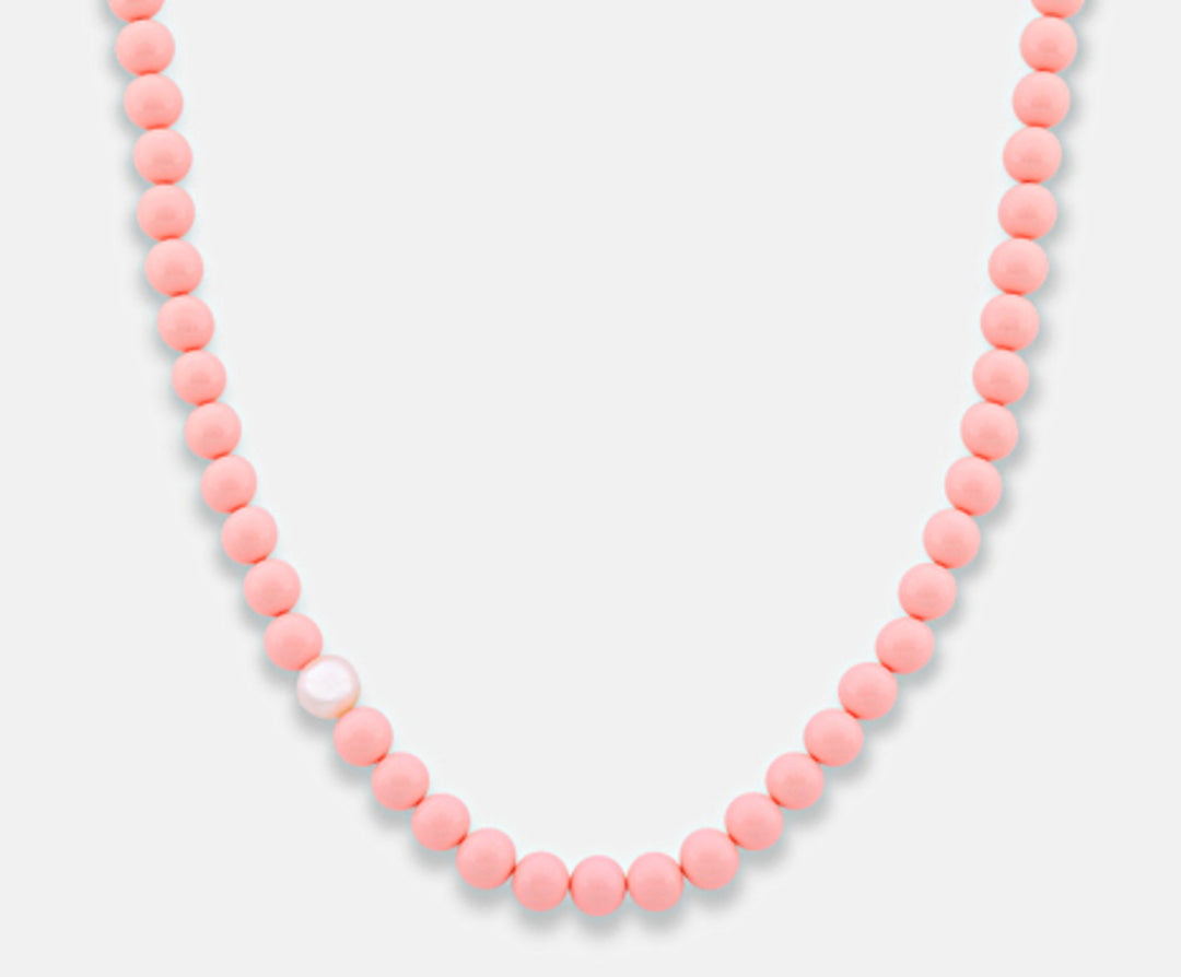 Nihama cl ag925 fw 9/10 aggloméré de corail rose 8mm 50 cm NC7092A4CORAL