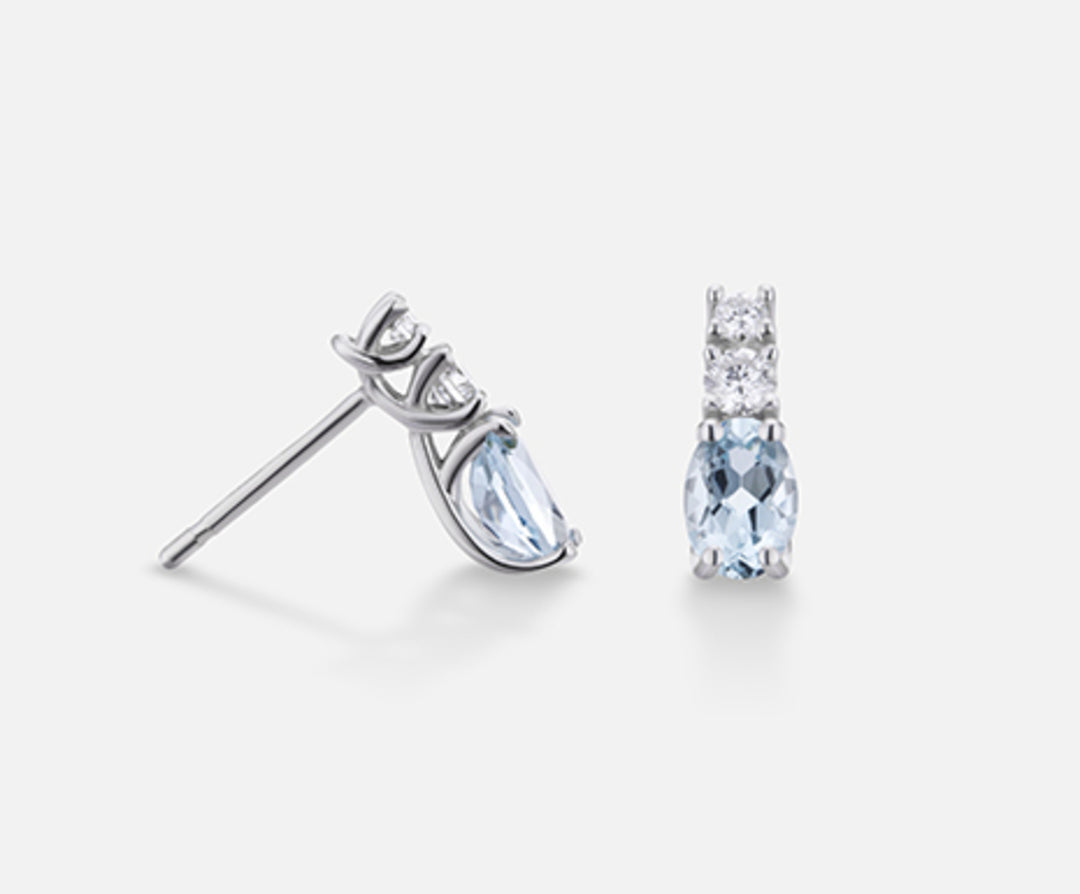 Nihama o aguamarina ovalada de 18k 6x4 ct.0,60 diam ct. 0,20 NO5035O4AM