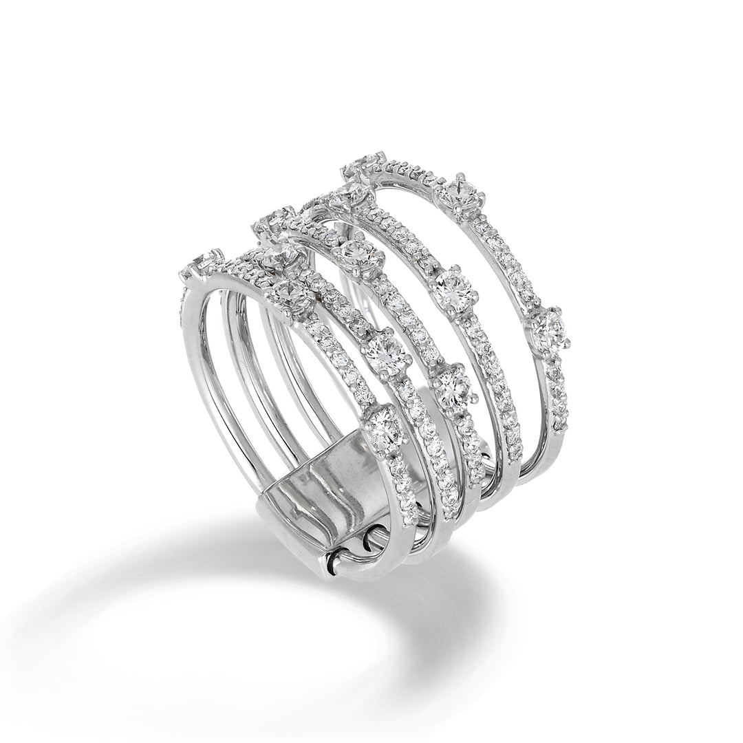 Bague multi-rangs en diamants Golay à cinq rangées ATM001DI-22123110054